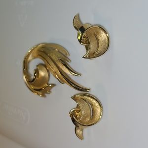 Trifari brooch and earrings